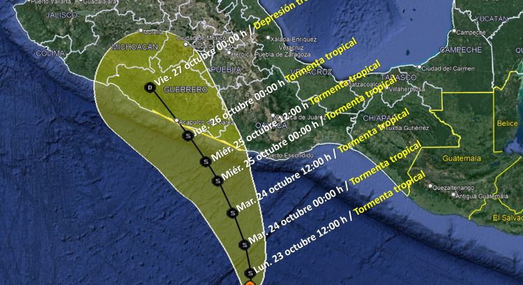 Alerta máxima en Acapulco por Tormenta tropical Otis