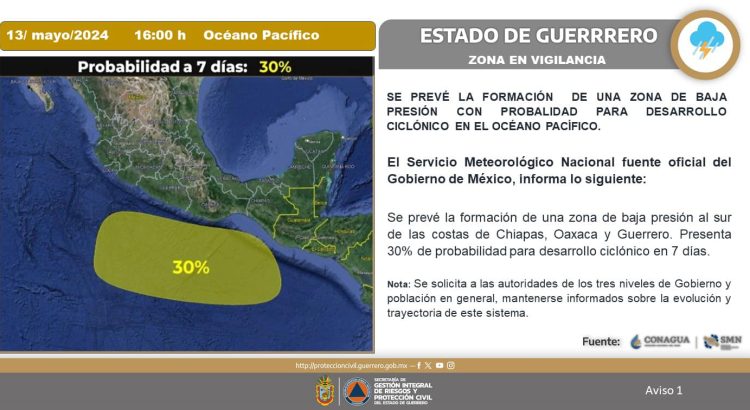 Activan alerta y protocolos de monitoreo a potencial ciclónico