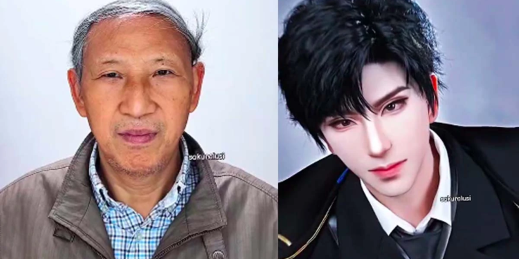 La maquilladora china que transforma a su abuelo en un joven personaje de anime