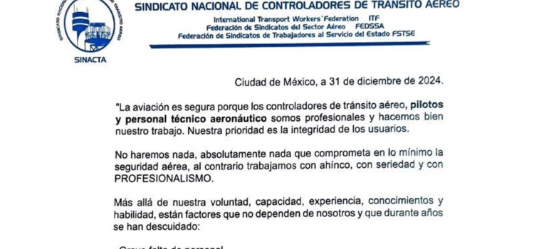 Controladores aéreos trabajan bajo protesta