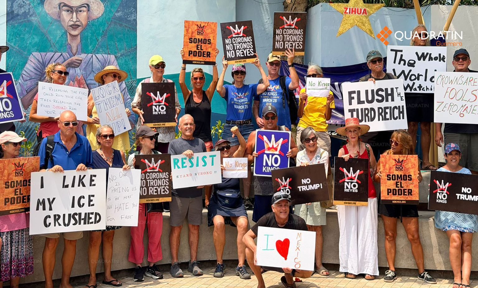 Estadunidenses se manifiestan en Zihuatanejo contra políticas migratorias de Trump